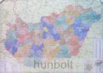  Magyarország vármegyéi és települései falitérkép (2024) 125x83 cm polipropilénre, műa. léccel