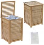 5five Simply Smart Szennyestartó Kosár Bambusz Nagy, Fedéllel, Szabadon Álló 65 L (160823)