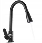 Maibang Magas Fekete Konyhai Csaptelep Kihúzható Kifolyócsővel 2 Zuhanyzási Mód Csaptelep (K0142v2)