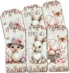  Nyomtatott dekorkarton - Húsvéti RSZ téma biléták 6db/csomag - papelito