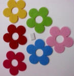  Filcfigura ötszirmú virágok 6db/cs, kb. 6cm (23214)