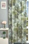 FüggönyFutár Webáruház Marva- Zöld színű nyomott virágmintás batiszt függöny, egyedi méretre, készre varrjuk