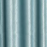 FüggönyFutár Webáruház Miron - Türkiz zöld geometrikus mintájú bársony sötétítő függöny, egyedi méretre, készre varrjuk