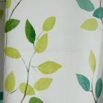 FüggönyFutár Webáruház Mirjam - Szürke-zöld levélmintás sötétítő függöny, egyedi méretre, készre varrjuk