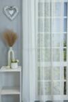 FüggönyFutár Webáruház Emily - Fehér apró rácsmintás lángálló függöny, egyedi méretre, készre varrjuk