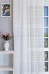 FüggönyFutár Webáruház Lupe - tört fehér azsúrozott sablé függöny, ólomzsinóros, egyedi méretre, készre varrjuk
