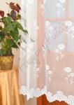 FüggönyFutár Webáruház Fehér színű jacquard virágmintás függöny , egyedi méretre, készre varrjuk