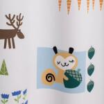 FüggönyFutár Webáruház Kiddy-kétoldalas csíkos-állatmintás gyerekszobai dimout sötétítő függöny, egyedi méretre, készre varrjuk