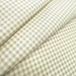 FüggönyFutár Webáruház Drapp színű kiskockás, vízlepergető vászon dekor anyag, egyedi méretű asztalterítő, egyedi méretre, készre varrjuk