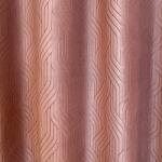 FüggönyFutár Webáruház Miron - Rózsaszín geometrikus mintás bársony sötétítő függöny, egyedi méretre, készre varrjuk