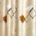 FüggönyFutár Webáruház Kiremit - Bézs színű nyomott mintás bársony dekor, egyedi méretre, készre varrjuk