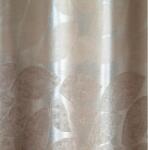 FüggönyFutár Webáruház Kétoldalas barna színű levélmintás szaténfényű jacquard dekor függöny, egyedi méretre, készre varrjuk