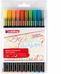 edding Set markere brush pen Edding 1340, 10 culori pastelate, varf flexibil, cerneala pe baza de apa (ED1340102)