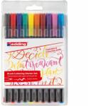 edding Set markere brush pen Edding 1340, 10 culori, varf flexibil, cerneala pe baza de apa (ED1340102)
