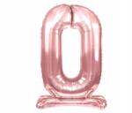 Arpex Álló fólia lufi szám nulla rózsaszín arany 90cm