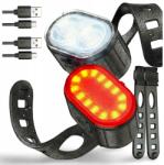 Monpax Kerékpár Lámpa Első Hátsó Led Lámpa Kerékpár Kormány Erős Usb (LAMPKA ROWEROWA PRZEDNIA TYLNA)