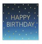 Procos Happy Birthday Golden Blue szalvéta 20 db-os 33x33 cm Fsc