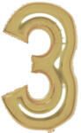 Amscan Arany White Gold 3-as szám fólia lufi 87 cm