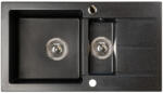 Marmorin Isao 1 medencés, szögletes mosogató gyümölcsmosóval és csepegtetővel - Fekete színben (470513002) (470513002)