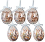 Clayre & Eef Set 6 oua decorative Paste Iepurasi Ø 7x10 cm (66457)