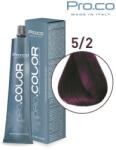 Pro.co Vopsea de par profesionala PRO. COLOR 100 ml - Pro. Co - 5/2 CASTANIU DESCHIS VIOLET (P5/2)