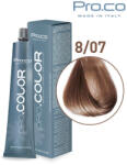 Pro.co Vopsea de par profesionala PRO. COLOR 100 ml - Pro. Co - 8/07 TUTUN DESCHIS (P8/07)