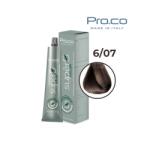 Pro.co Vopsea de par profesionala fara amoniac SUPERB. COLOR 100 ml - Pro. Co - 6/07 BLOND INCHIS TUTUN (U6/07)