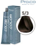 Pro.co Vopsea de par profesionala PRO. COLOR 100 ml - Pro. Co - 5/3 CASTANIU DESCHIS AURIU (P5/3)