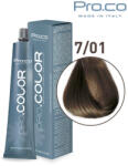 Pro.co Vopsea de par profesionala PRO. COLOR 100 ml - Pro. Co - 7/01 BLOND NATURAL CENUSIU (P7/01)