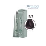 Pro.co Vopsea de par profesionala fara amoniac SUPERB. COLOR 100 ml - Pro. Co - 5/2 CASTANIU DESCHIS VIOLET (U5/2)