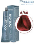 Pro.co Vopsea de par profesionala PRO. COLOR 100 ml - Pro. Co - 6/66 ROSU PUTERNIC (P6/66)