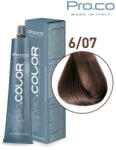 Pro.co Vopsea de par profesionala PRO. COLOR 100 ml - Pro. Co - 6/07 BLOND INCHIS TUTUN (P6/07)