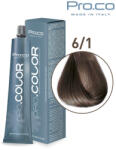 Pro.co Vopsea de par profesionala PRO. COLOR 100 ml - Pro. Co - 6/1 BLOND INCHIS CENUSIU (P6/1)