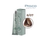 Pro.co Vopsea de par profesionala fara amoniac SUPERB. COLOR 100 ml - Pro. Co - 8/07 TUTUN DESCHIS (U8/07)