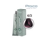 Pro.co Vopsea de par profesionala fara amoniac SUPERB. COLOR 100 ml - Pro. Co - 6/2 BLOND INCHIS VIOLET (U6/2)
