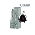 Pro.co Vopsea de par profesionala fara amoniac SUPERB. COLOR 100 ml - Pro. Co - 1/0 NEGRU (U1/0)