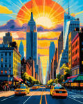Oh Art! Set pictura pe numere, cu sasiu, New York, 40x50 cm (ANG1056)