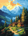 Oh Art! Set pictura pe numere, cu sasiu, Satuc montan, 40x50 cm (ANG994)