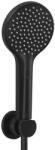 Kludi Set dus Kludi DIVE X, para dus 1 jet, suport si furtun 125 cm, negru mat (6985039-00) - brico