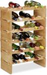 Relaxdays Raft de vinuri stivuibil din bambus Relaxdays (10032566) Suport sticla vin