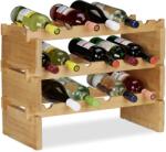 Relaxdays Raft de vinuri stivuibil din bambus Relaxdays (10032557) Suport sticla vin