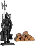 Relaxdays Set de scule pentru șemineu din fontă Relaxdays Knight, 4 piese (10023377)