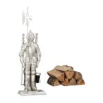 Relaxdays Set de scule pentru șemineu din fontă Relaxdays Knight, 4 piese (10023386)