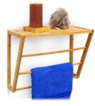 Relaxdays Suport de prosoape din bambus, montat pe perete, Relaxdays, cu raft (10020258)