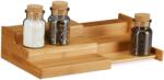 Relaxdays Suport pentru condimente din bambus Relaxdays, extensibil, 3 niveluri (10022734)