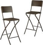 Relaxdays Set de 2 scaune de bar din ratan Relaxdays (10036277)