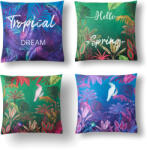 fuggonyoutlet Velvet bársony, Tropical mintás párnahuzat, 45x45, 4 db/csomag