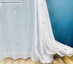 fuggonyoutlet Méteráru, Voile, fehér alapon Mogyoró Bézs 280 cm