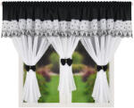 fuggonyoutlet Decor, Volie, szett, fehér alap fekete, 400x150 cm
