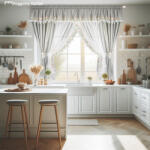 fuggonyoutlet Decor, Csipkés Szett, fehér szürke, 400x160+400x155 cm